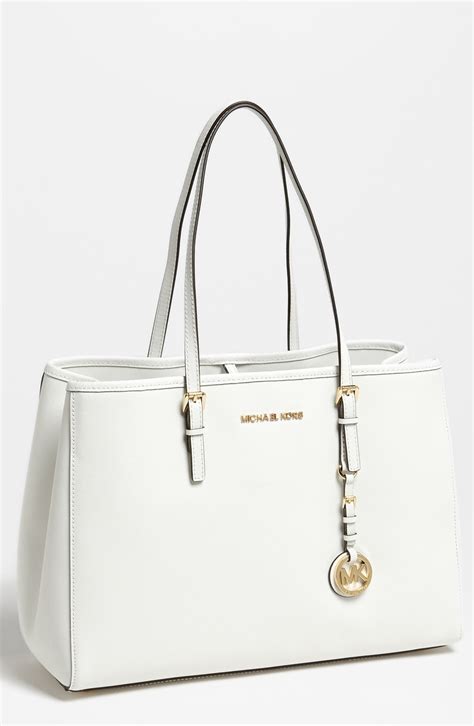 michael kors optic white tote|Michael Kors white backpack purse.